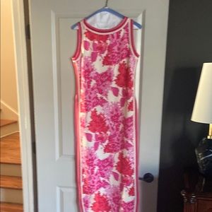 Frances Valentine Pink Floral Midi Dress